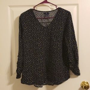 Gap patterned black blouse